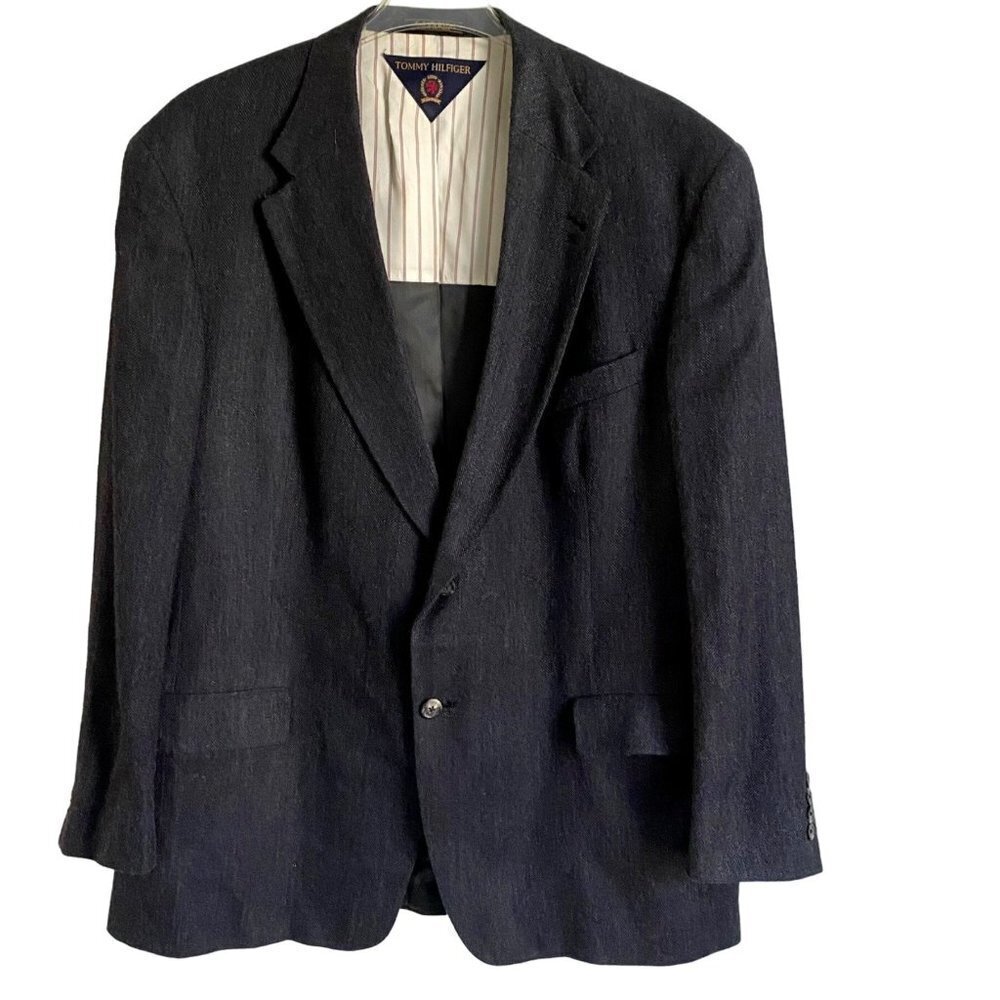 Tommy Hilfiger Dark Gray 2 Button Sport Coat Jacket Blazer Size 46R